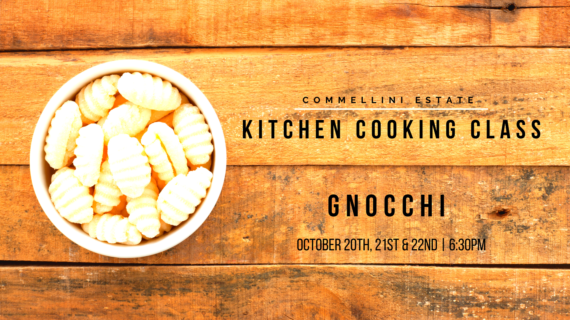 *Class Added!* October Kitchen Cooking Class: Gnocchi-Handmade Pasta